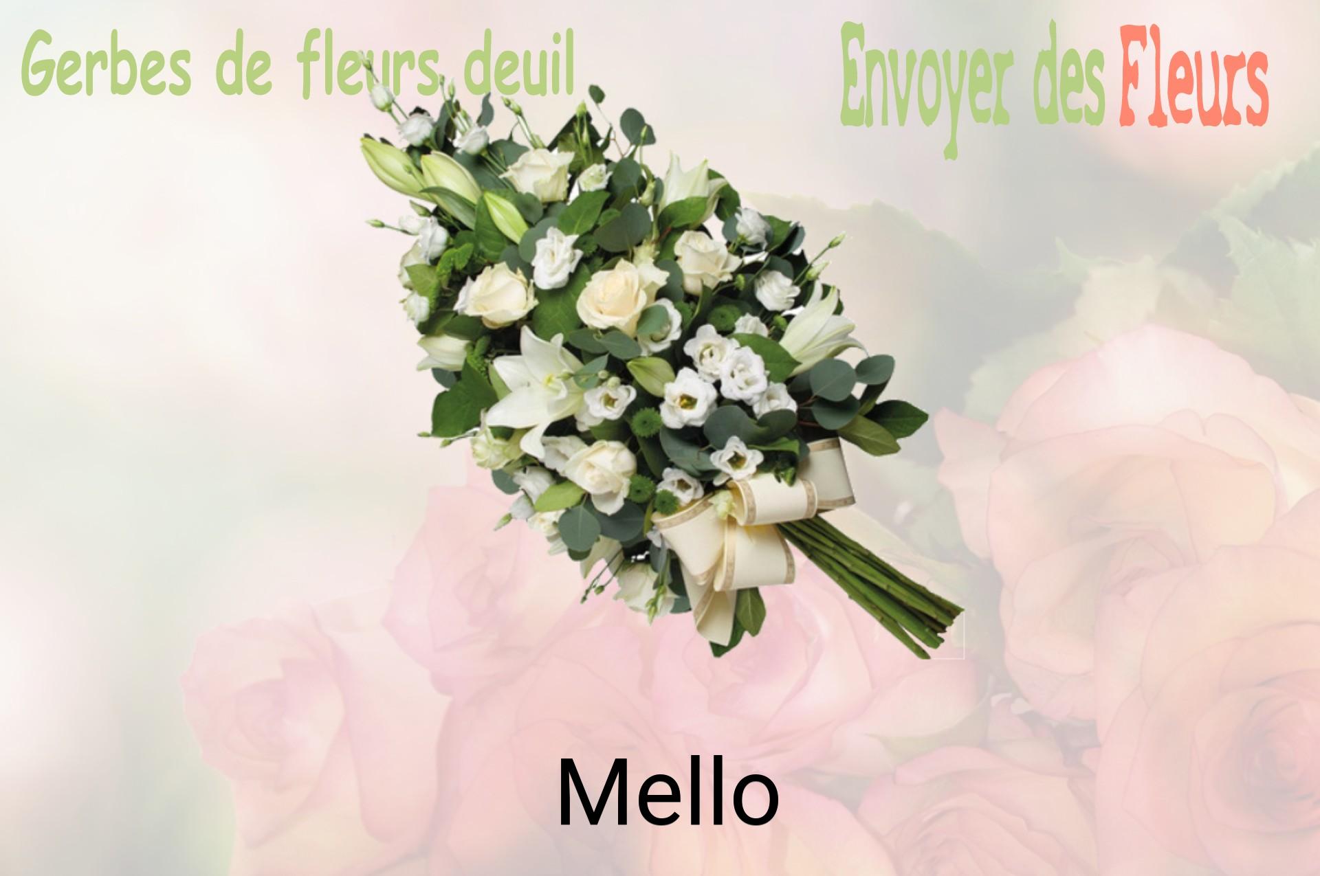 Gerbe de fleurs de deuil livrée à Mello